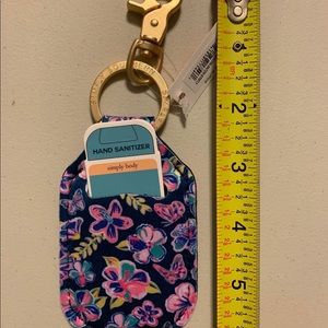 NWT Simply Southern Hand sanitizer holder keychain blue floral